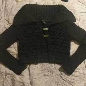 Guess Cropped Buckled Down Sweater